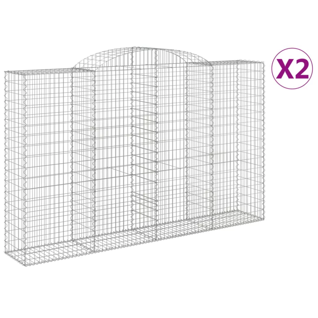 Vidaxl Gabionen Mit Hochbogen 2 Stk. 300x50x180/200cm Verzinktes Eisen günstig online kaufen