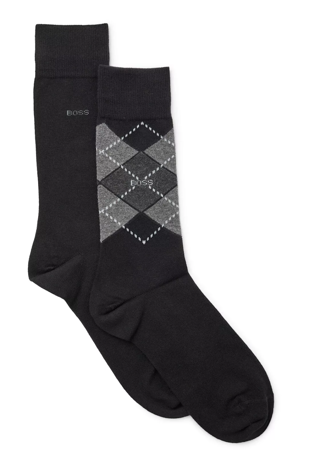 BOSS Socken "2P RS Argyle CC", (Packung, 2 Paar, 2er Pack), mit BOSS Schrif günstig online kaufen