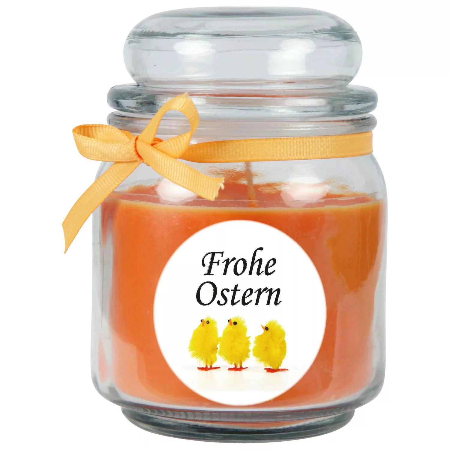 HS Candle Duftkerze & Glas Frohe Ostern Bonbon Ø9 cm Honigmelone Küken günstig online kaufen