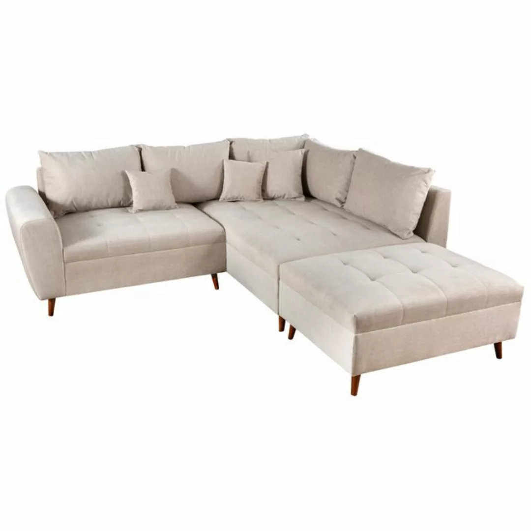 riess-ambiente Ecksofa SCANDINAVIA 250cm champagner beige, Einzelartikel 1 günstig online kaufen