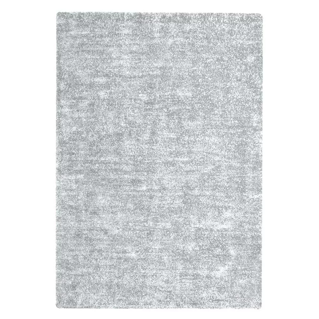 Retro Teppich in hell Grau und Silberfarben 1 cm hoch günstig online kaufen