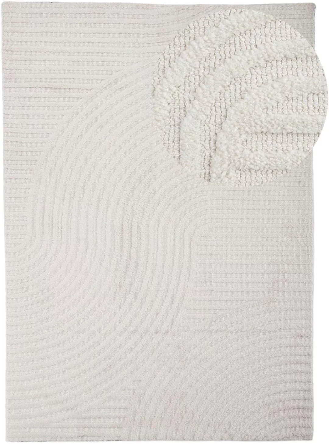 carpetfine Teppich »Holly Zen 3«, rechteckig, 12 mm Höhe, Hoch-Tief-Effekt, günstig online kaufen