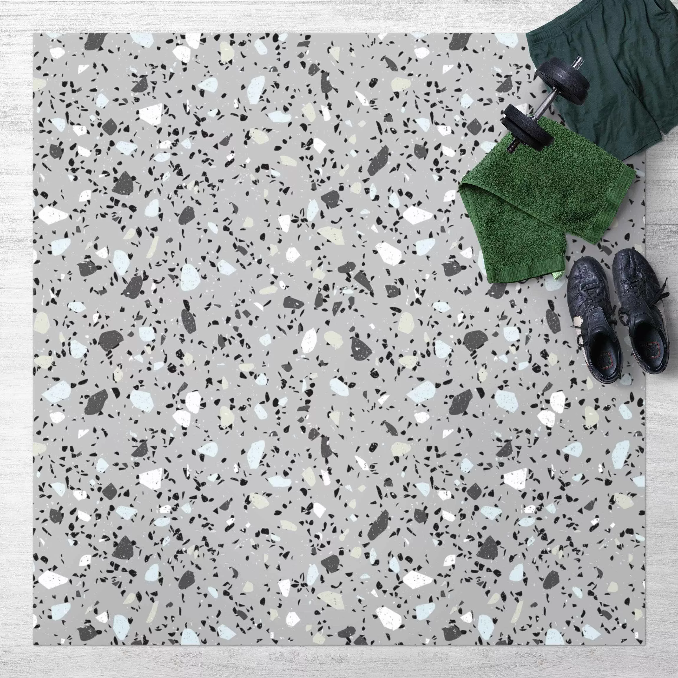 Vinyl-Teppich Detailliertes Terrazzo Muster Massa günstig online kaufen
