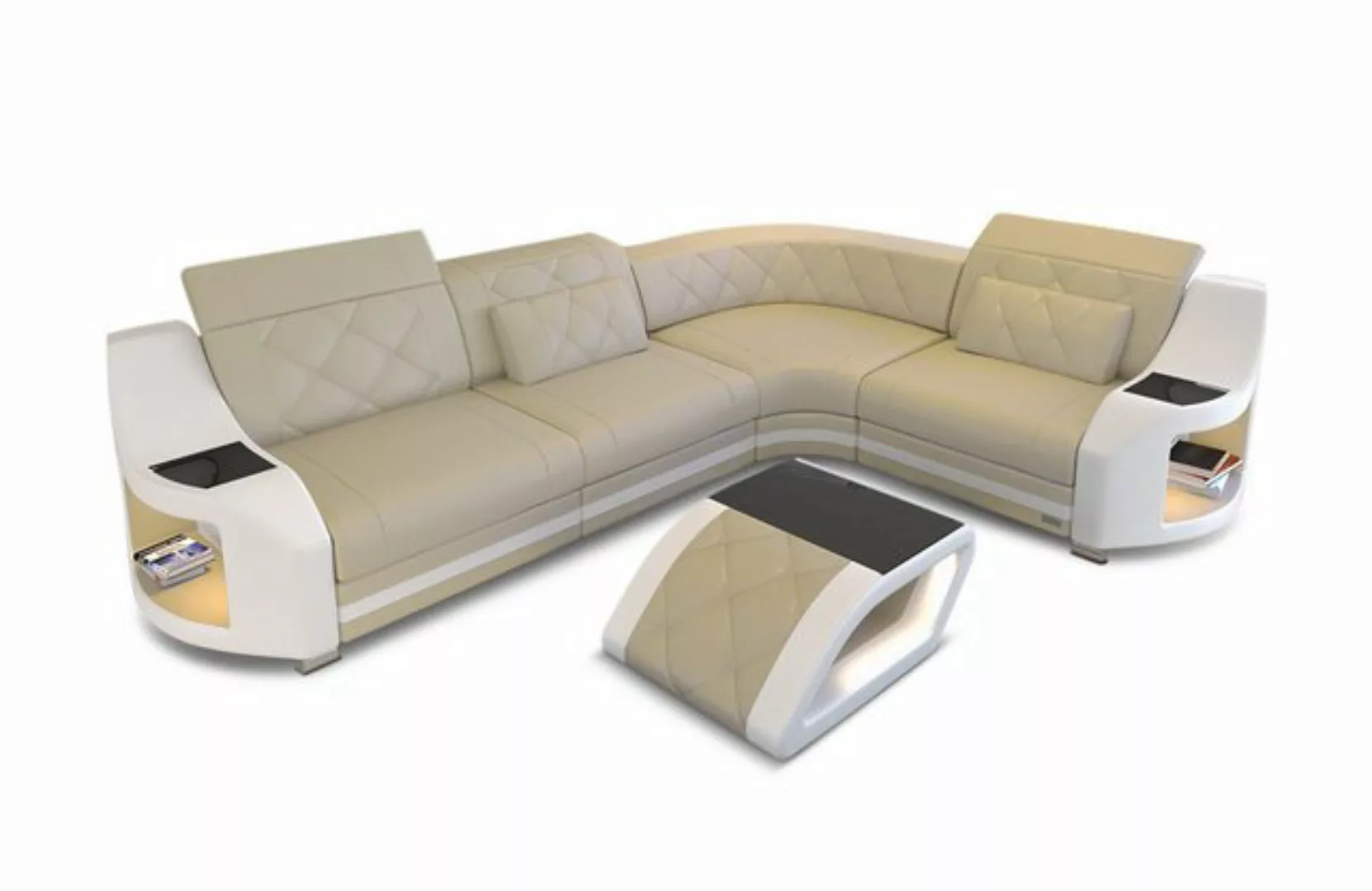 Sofa Dreams Ecksofa Leder Ledercouch Sofa Genua L Form Ledersofa, Couch, mi günstig online kaufen