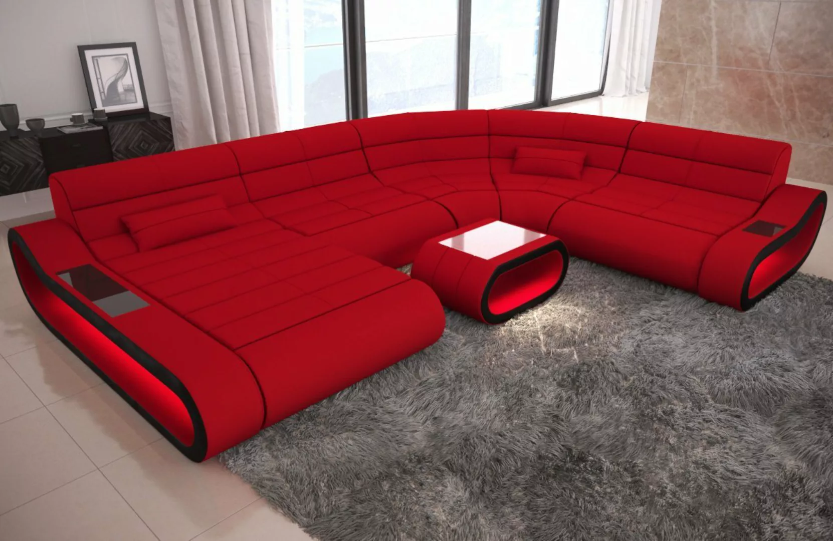 Sofa Dreams Wohnlandschaft Stoff Polstersofa Sofa Couch Concept XXL U Form, günstig online kaufen