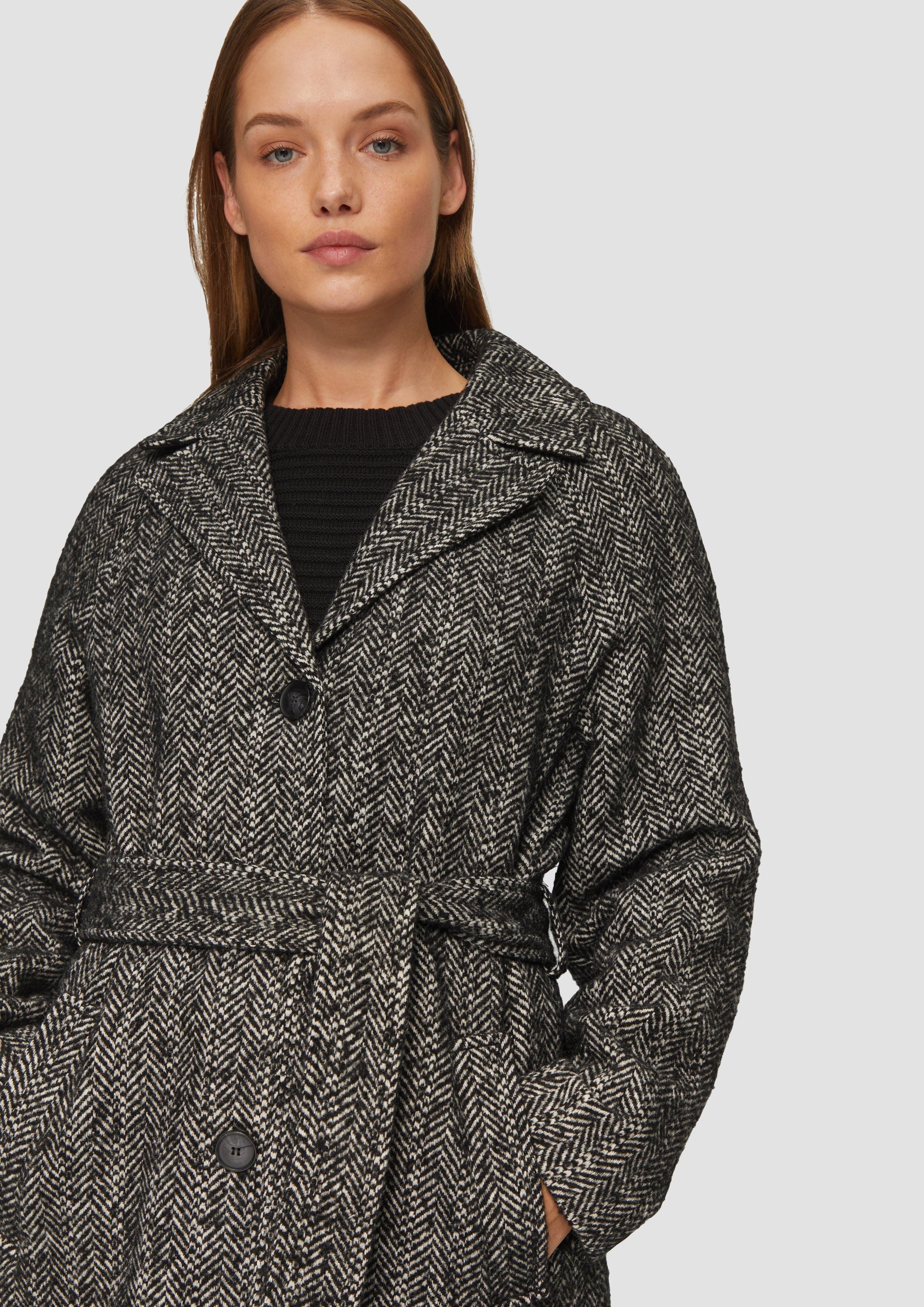 s.Oliver Funktionsmantel Wollmix-Mantel mit Bindegürtel Bindegürtel günstig online kaufen