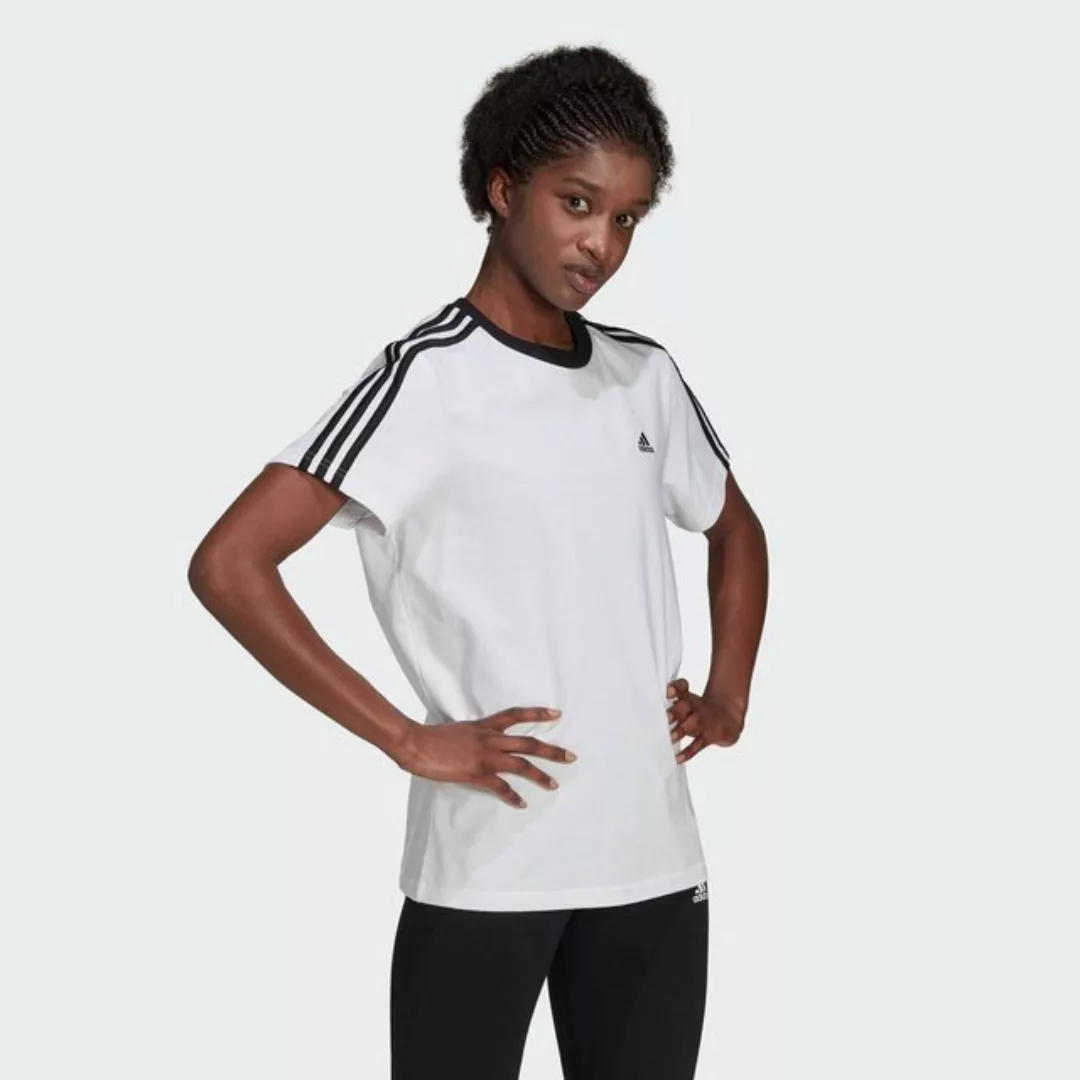 Adidas 3 Stripes Bf Kurzarm T-shirt M White / Black günstig online kaufen