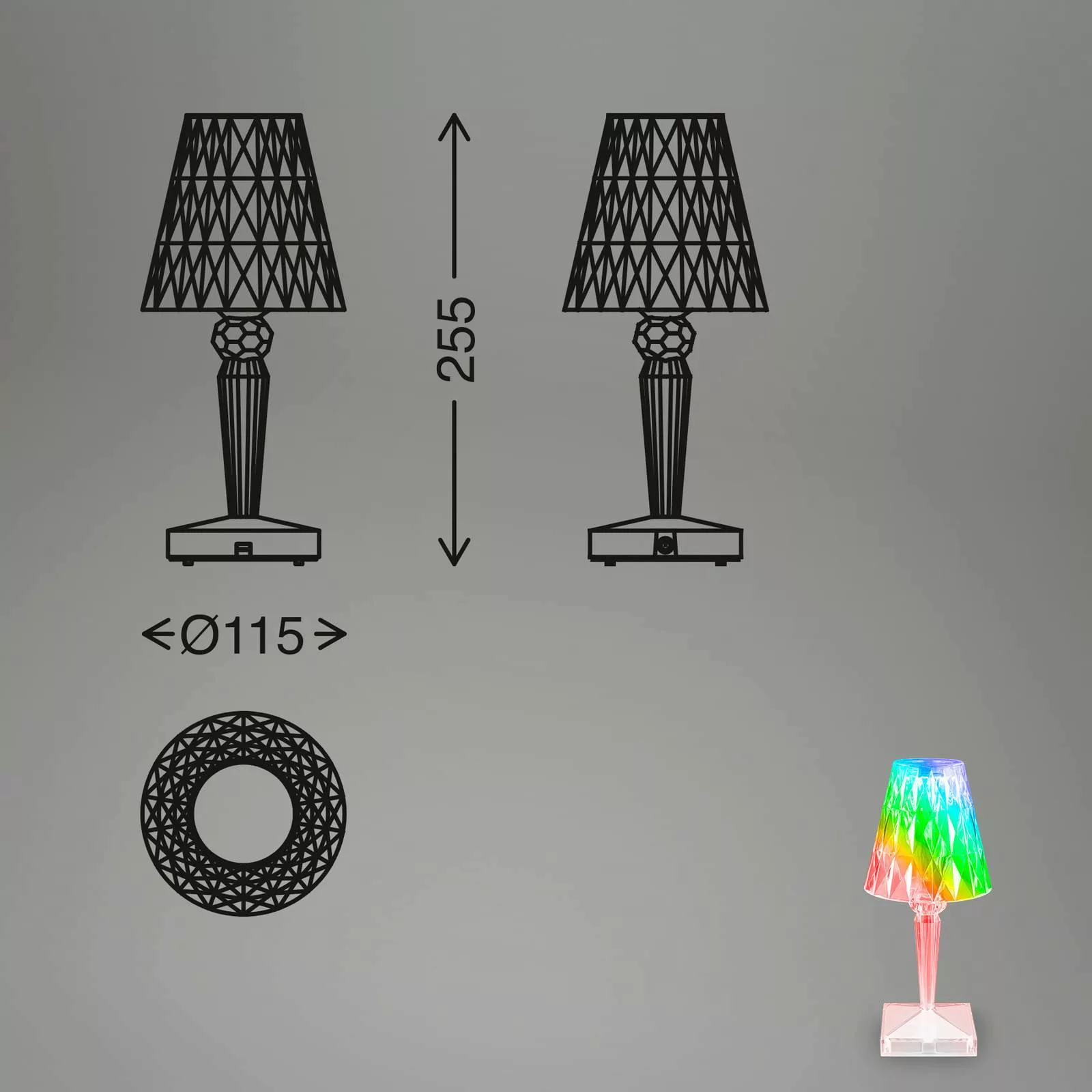 LED-Tischlampe 7464010 RGB mit Fernbedienung günstig online kaufen