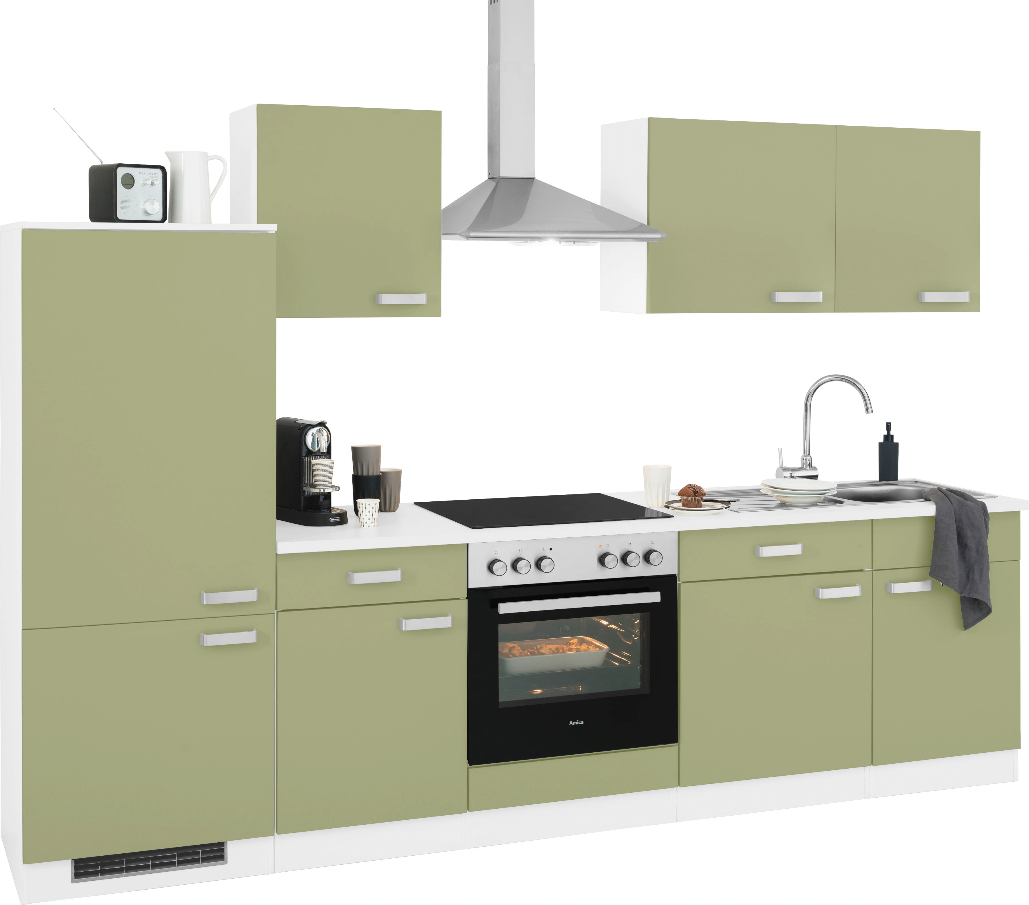 wiho Küchen Küchenzeile "Husum", mit E-Geräten, Breite 280 cm günstig online kaufen