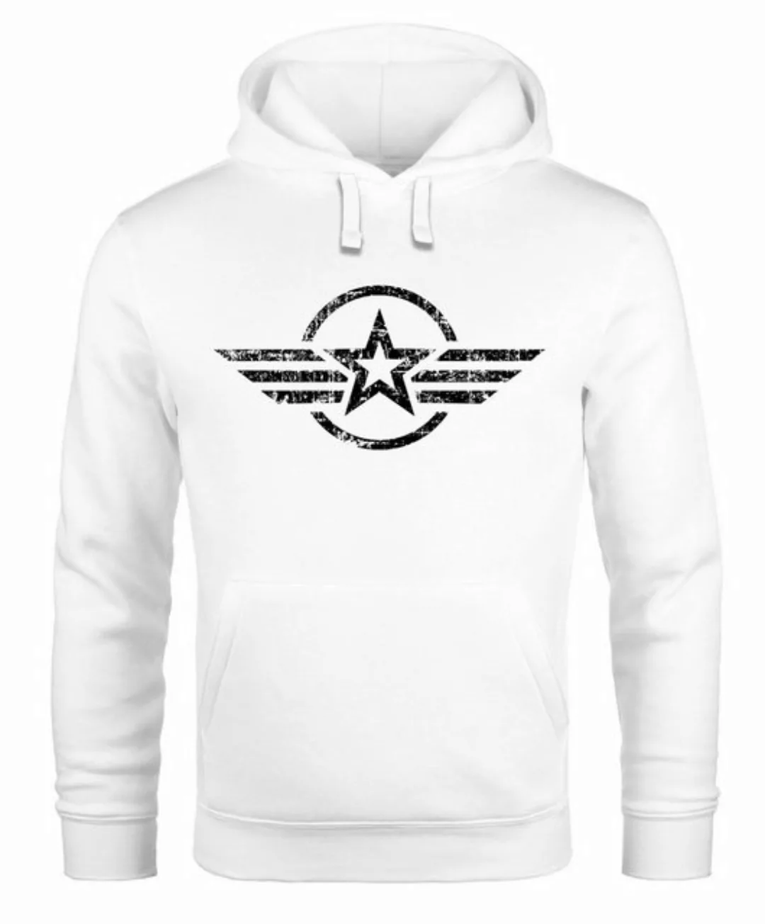 Neverless Hoodie Hoodie Herren Airforce Symbol Stern Army Military Aufdruck günstig online kaufen