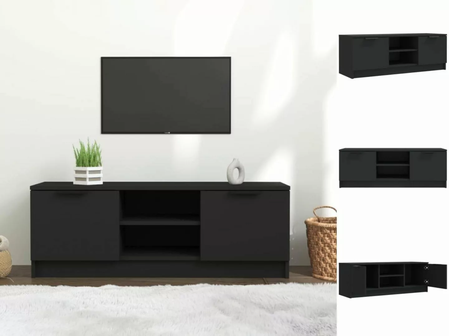 vidaXL TV-Schrank TV-Schrank Schwarz 102x35x36,5 cm Spanplatte Lowboard günstig online kaufen