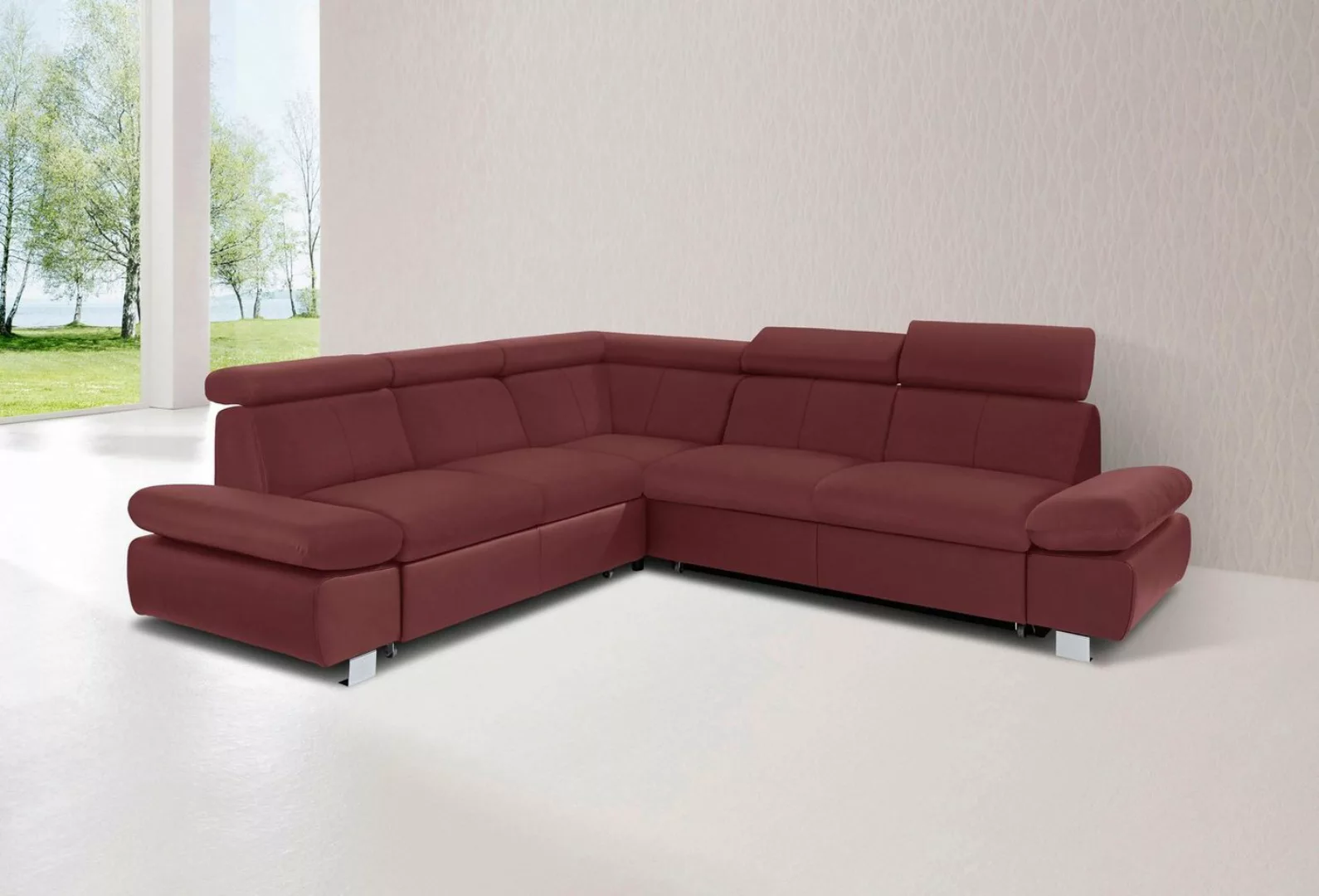 exxpo - sofa fashion Ecksofa Happy, modern und bequem, L-Form, inkl. Kopfte günstig online kaufen