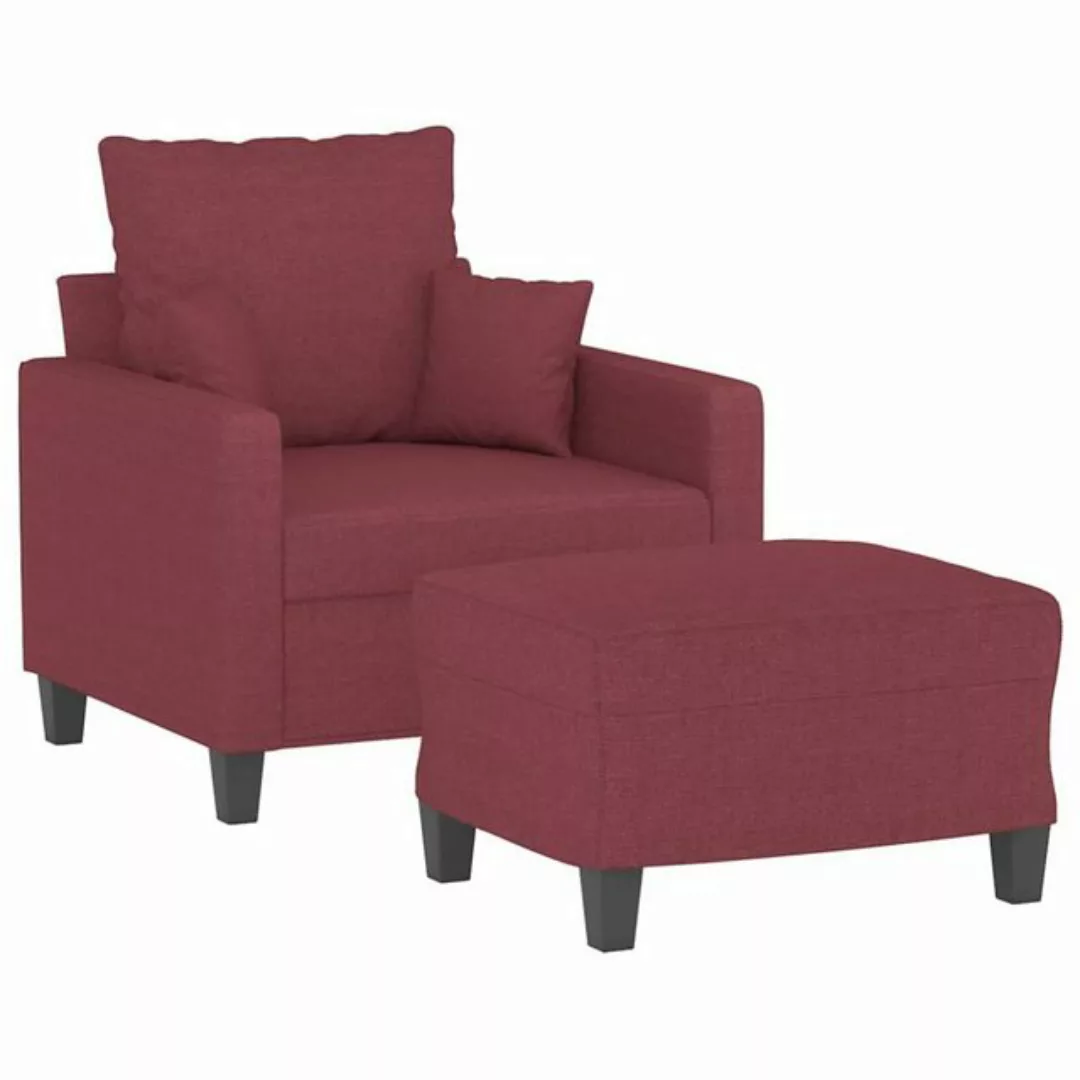 vidaXL Sofa Sessel mit Hocker Weinrot 60 cm Stoff günstig online kaufen