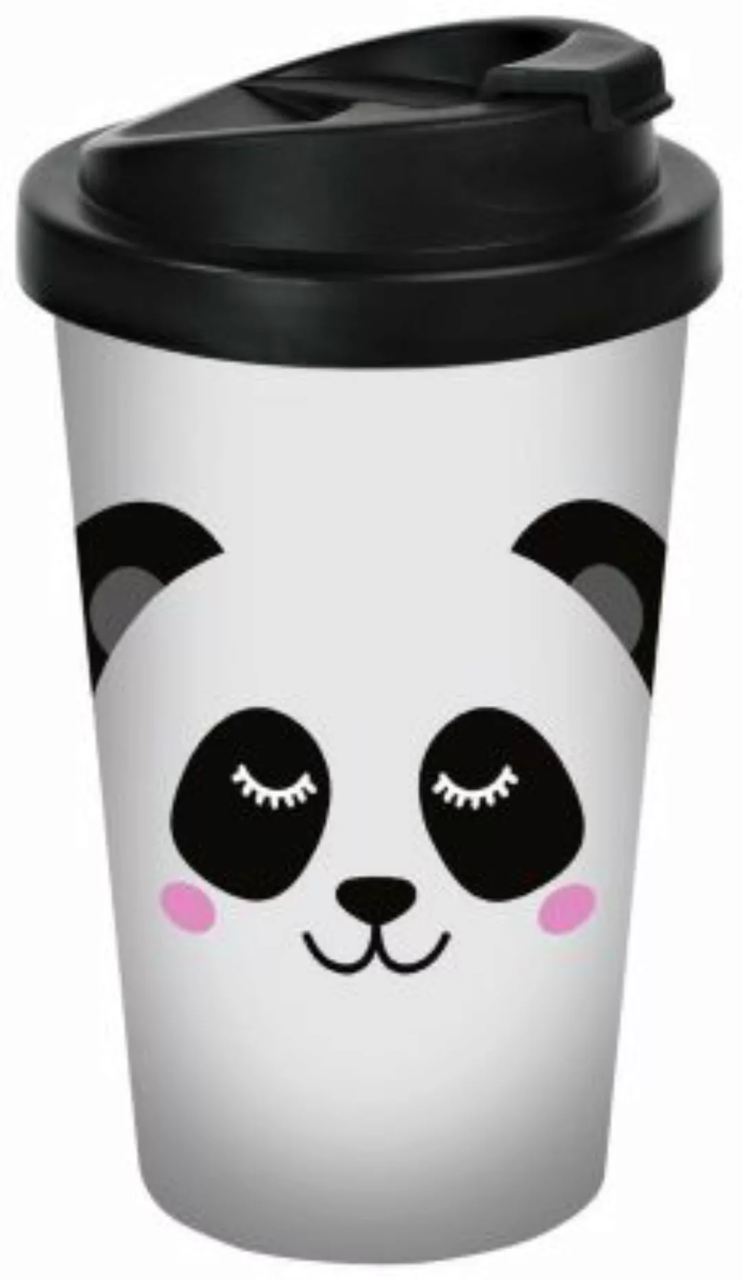 Geda Labels Coffee to go Becher Panda Gesicht 400ml Kaffeebecher bunt günstig online kaufen