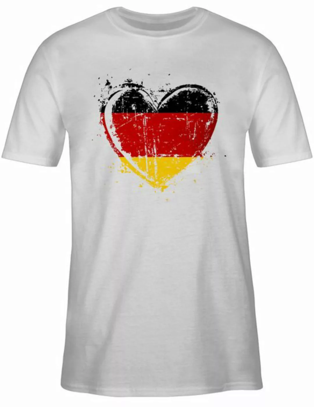 Shirtracer T-Shirt Deutschland Herz Motiv, Schwarz Rot Gold, Germany 2024 F günstig online kaufen