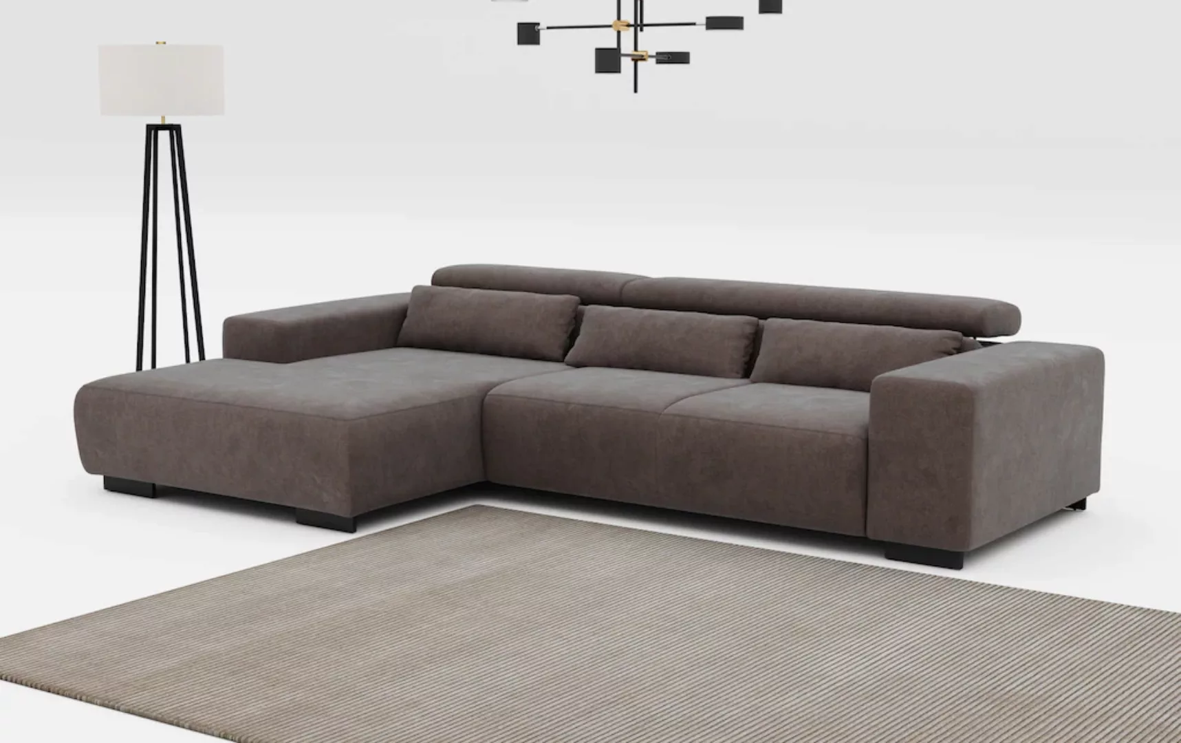COTTA Ecksofa "Side L-Form, mit Kopfteilverstellung & 3 Nierenkissen", opti günstig online kaufen
