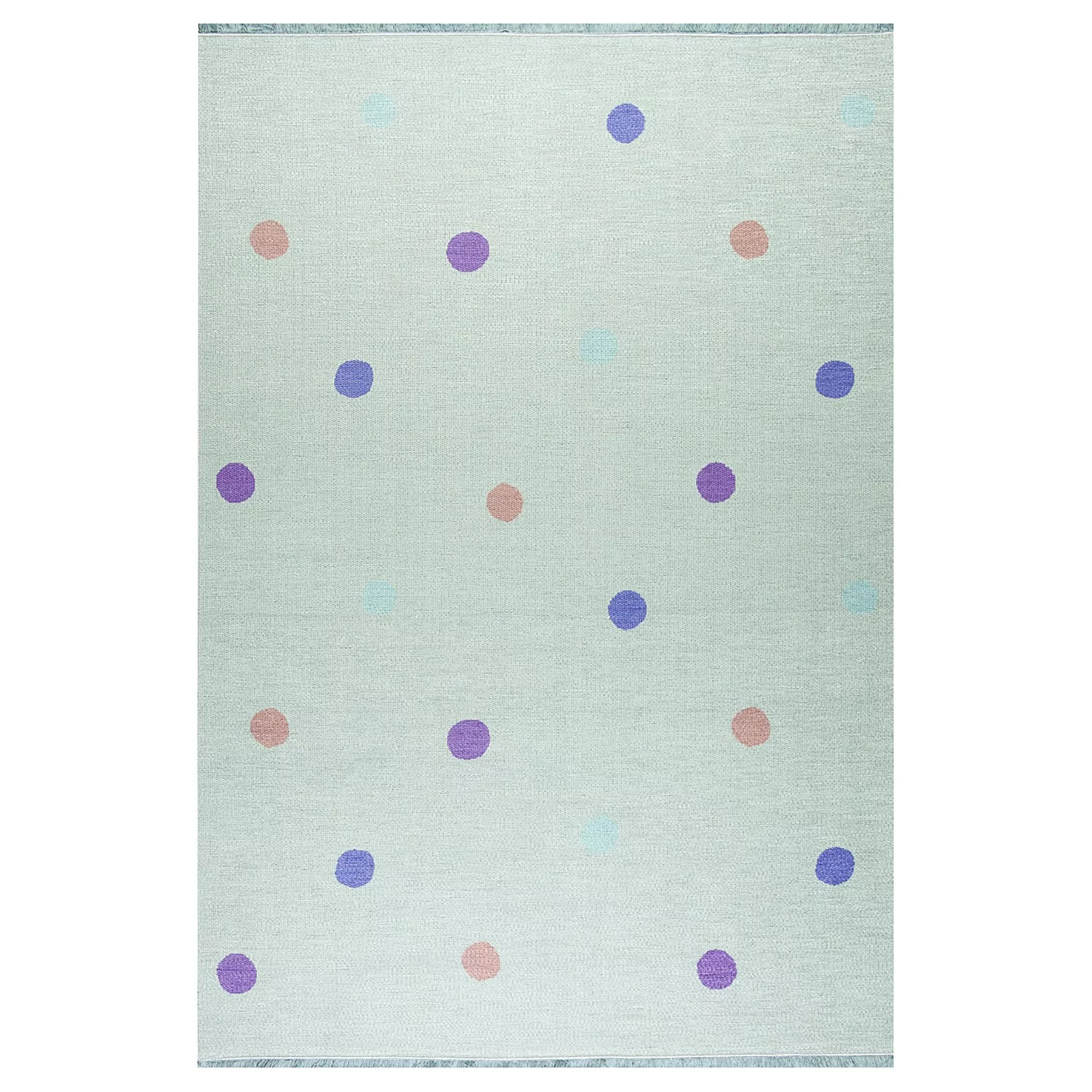home24 Happy Rugs Kinderteppich Dots Pastellgrün Gepunktet Kunstfaser 100x1 günstig online kaufen