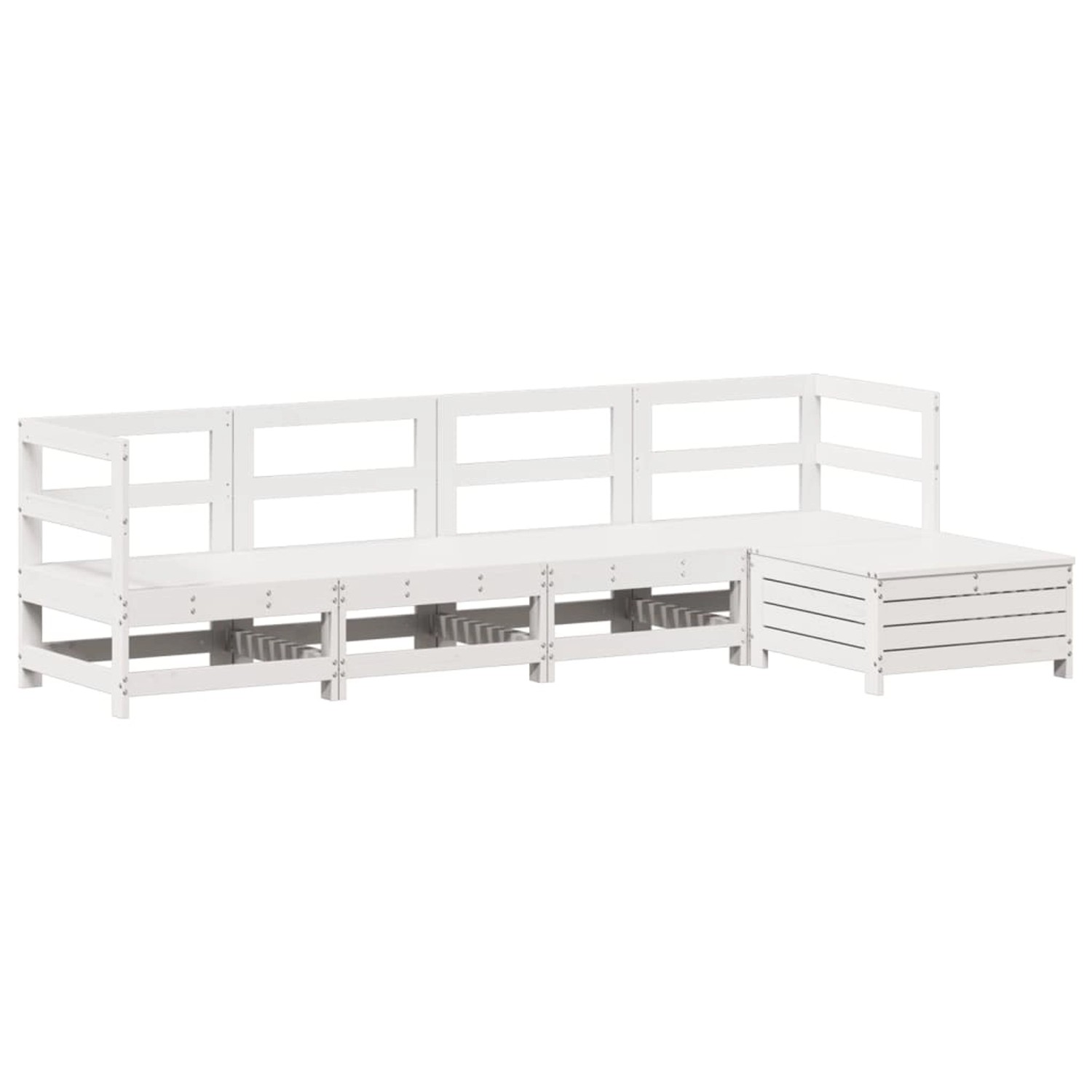 vidaXL 5-Tlg Garten-Sofagarnitur Weiß Massivholz Kiefer 3250837 günstig online kaufen