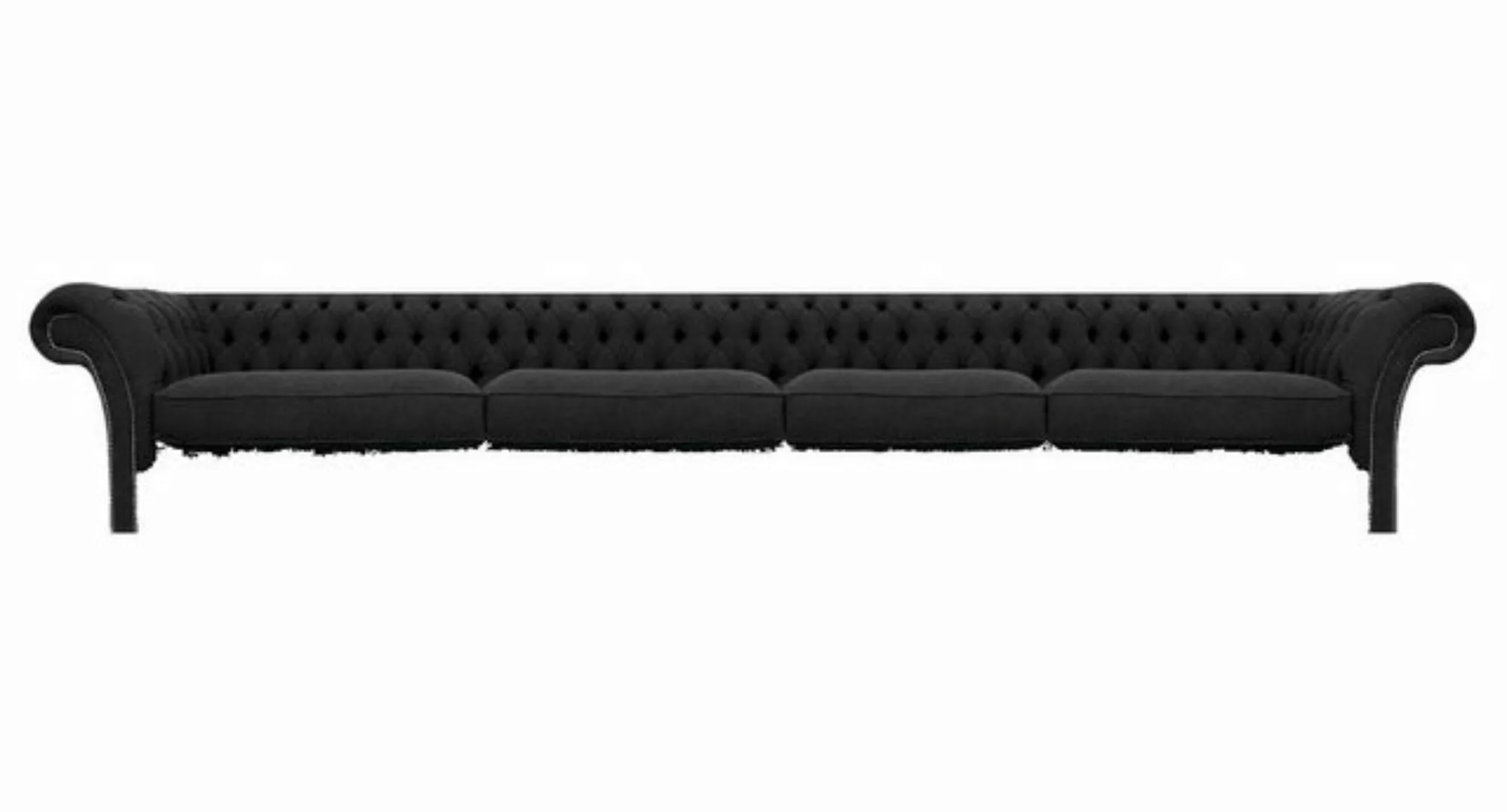 JVmoebel Chesterfield-Sofa Designer Chesterfield Schwarz Sofa Viersitzer Co günstig online kaufen