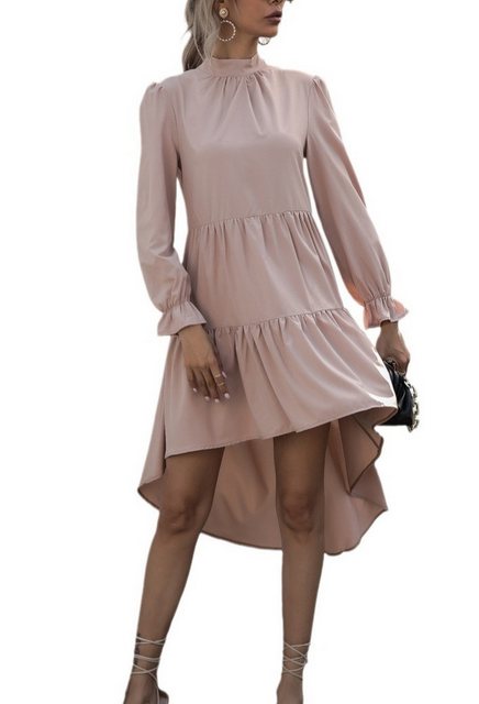 SEGUEN Sommerkleid Unifarbenes Kleid mit langen Ärmeln und unregelmäßiger F günstig online kaufen