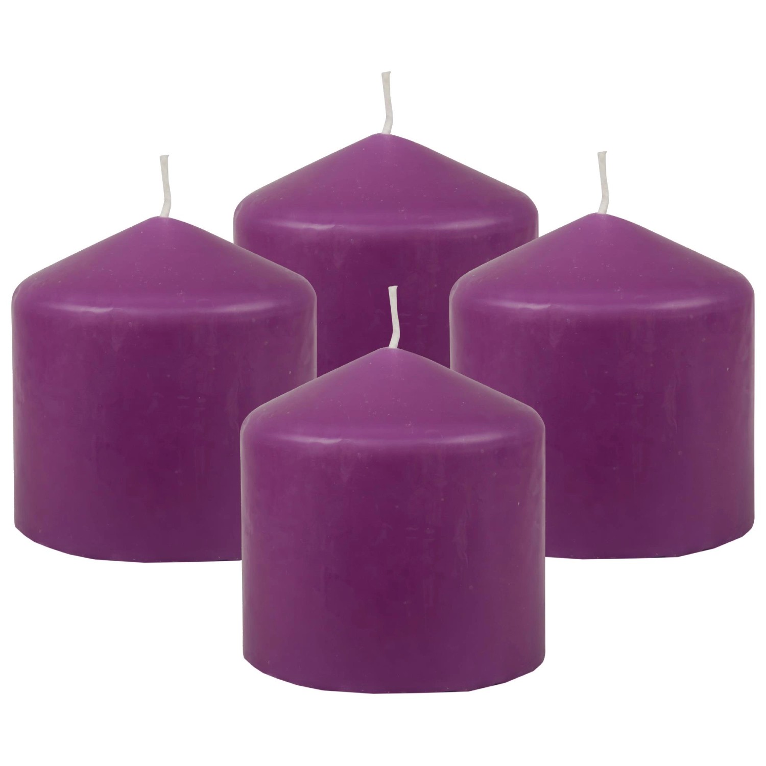 Bestgoodies Stumpenkerzen Ø8cm 4er Pack Violett günstig online kaufen