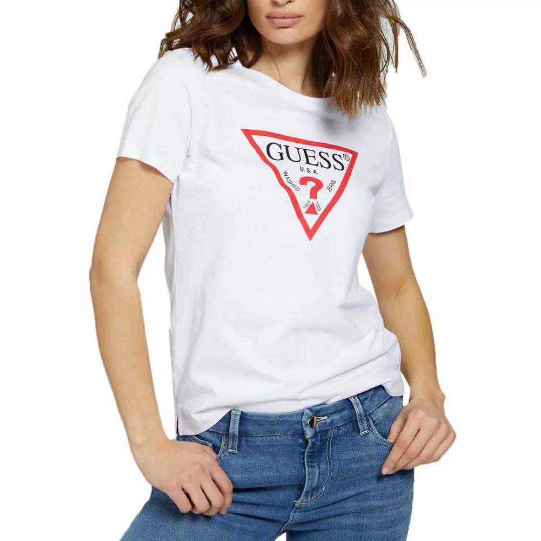 Guess Original Kurzarm Rundhals T-shirt XS Pure White günstig online kaufen