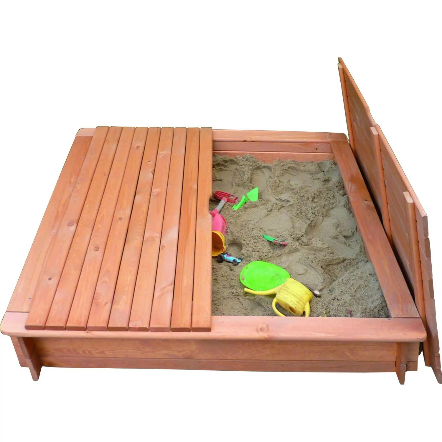Promadino Sandkasten Tessa mit Vollabdeckung Kiefernholz (BxTxH) 120x120x24 günstig online kaufen