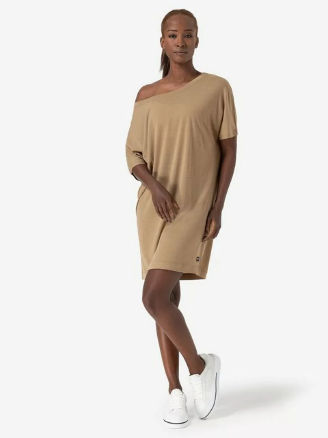 SUPER.NATURAL Sweatkleid kurz, Damen, atmungsaktiv, Merino LAGUNA DRESS cas günstig online kaufen