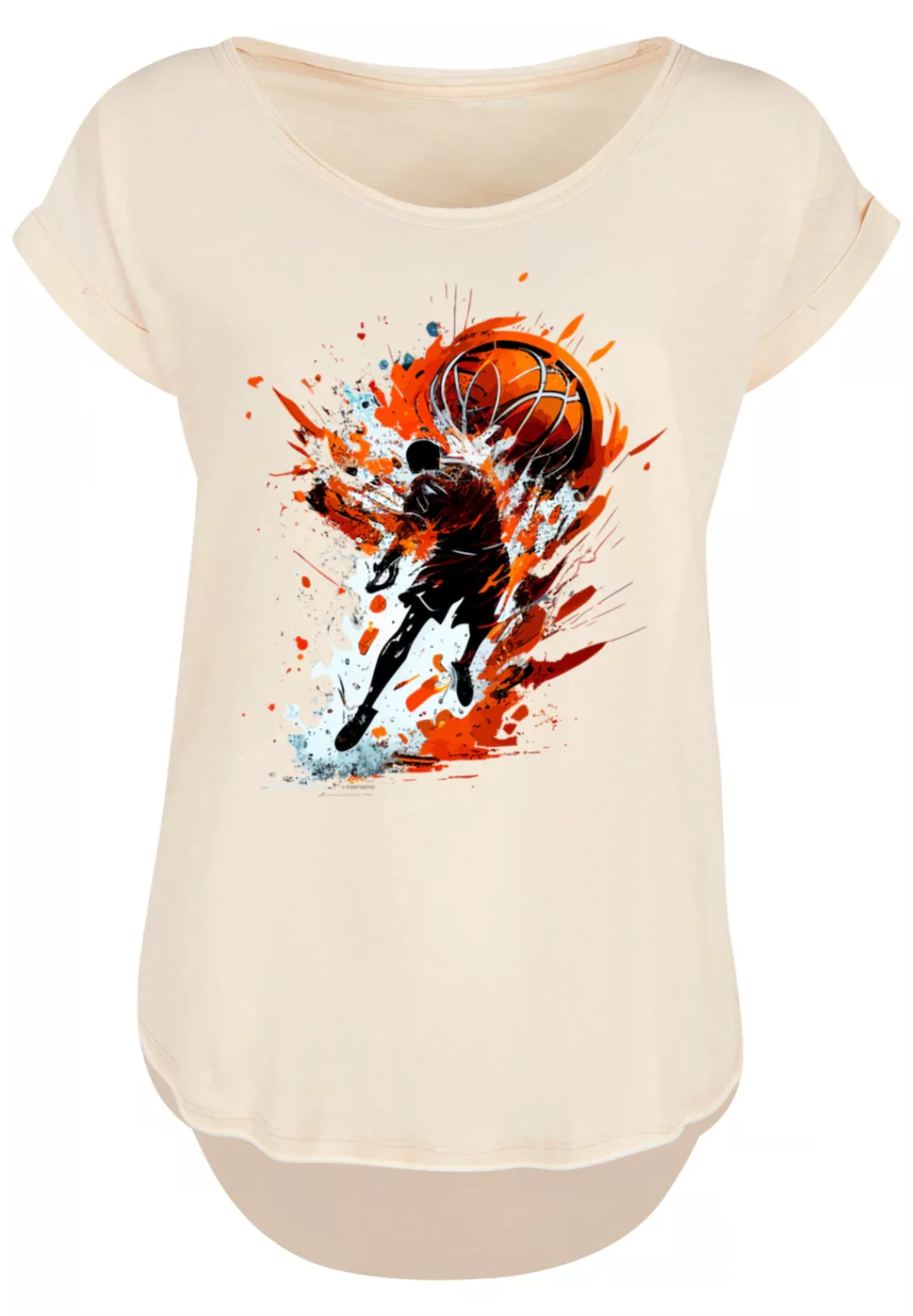 F4NT4STIC T-Shirt "Basketball Splash Orange Sport LONG", Print günstig online kaufen