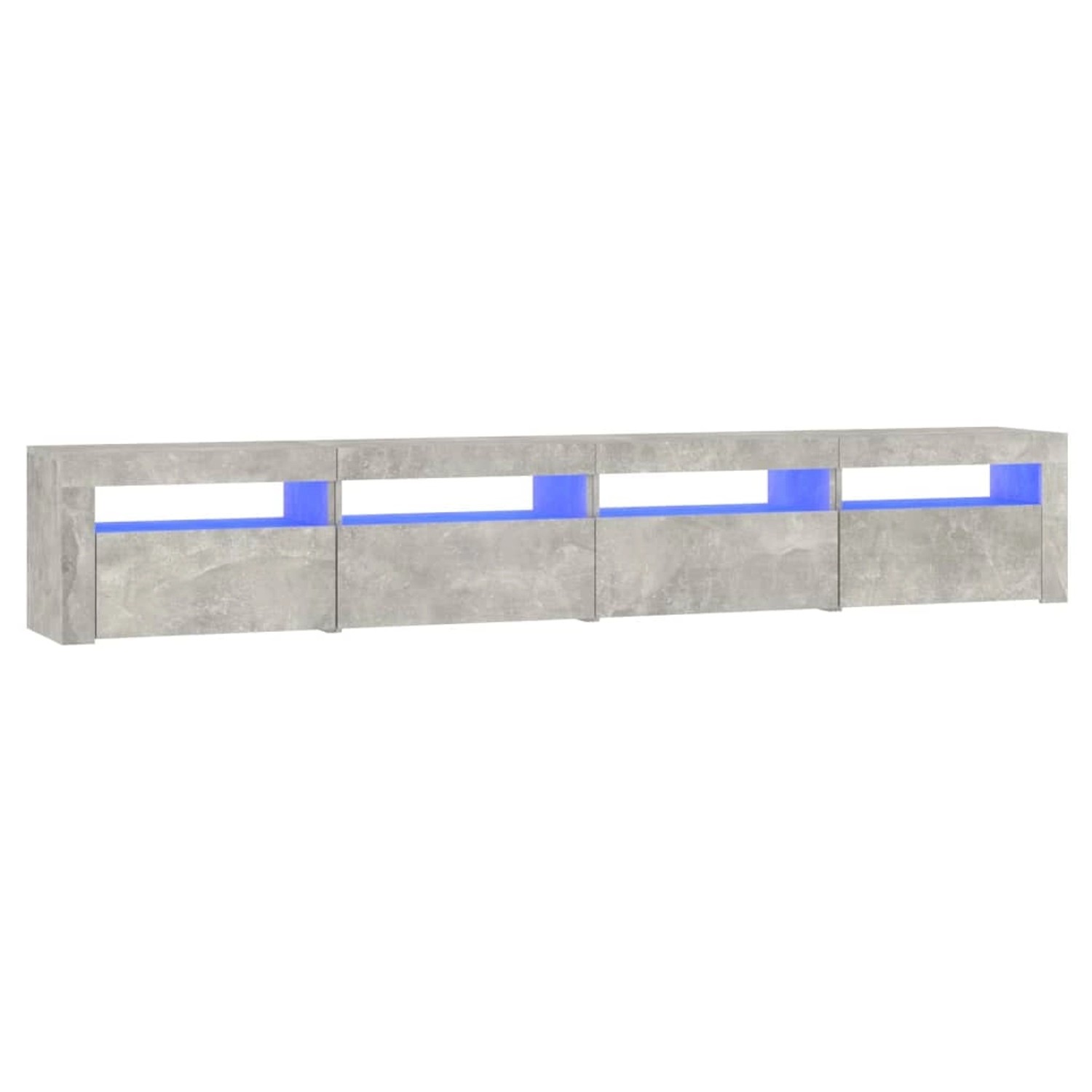 vidaXL TV-Schrank mit LED-Leuchten Betongrau 240x35x40 cm 4 günstig online kaufen