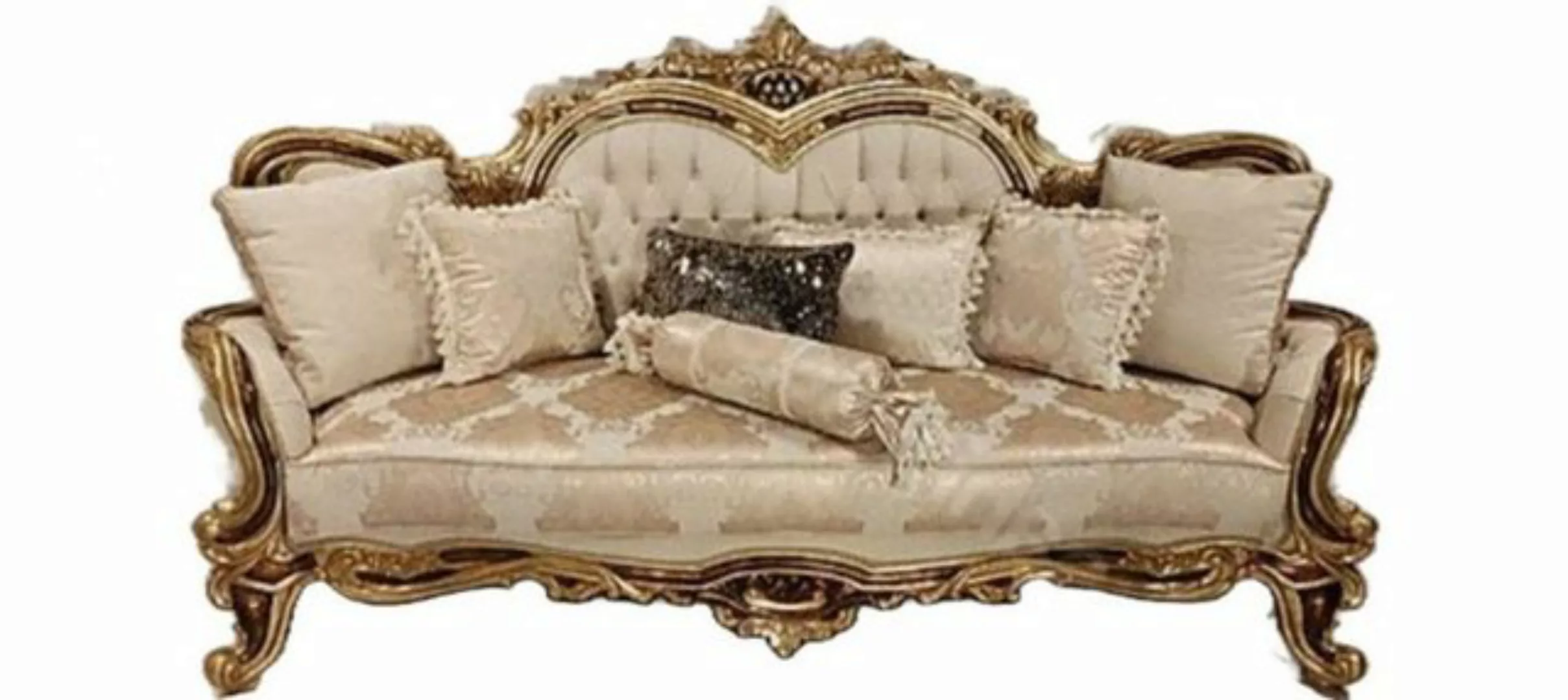 Xlmoebel Sofa Beige Chesterfield Barock Dreisitzer Sofa aus Stoff, Hergeste günstig online kaufen