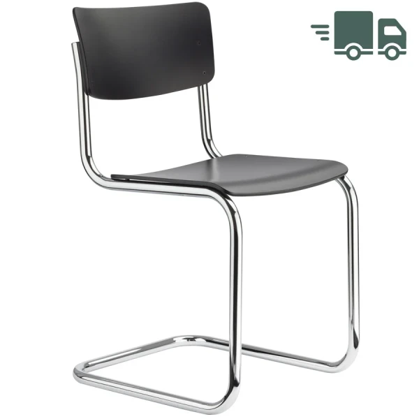 THONET S 243 Stahlrohrstuhl | Eiche schwarz gebeizt | Gestell tiefschwarz günstig online kaufen