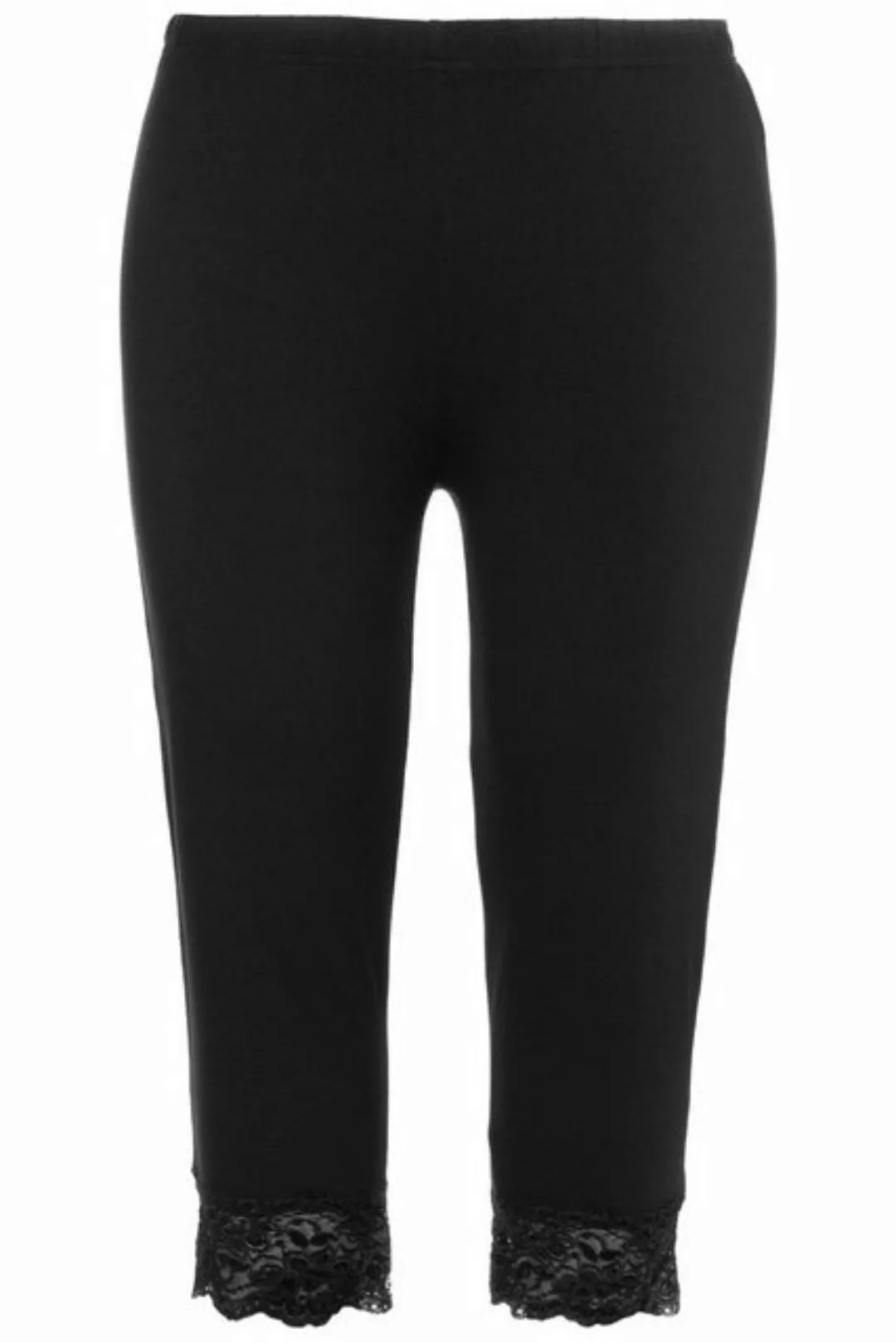 Ulla Popken Caprihose Capri elastischer Spitzensaum bis Gr. 66/68 günstig online kaufen