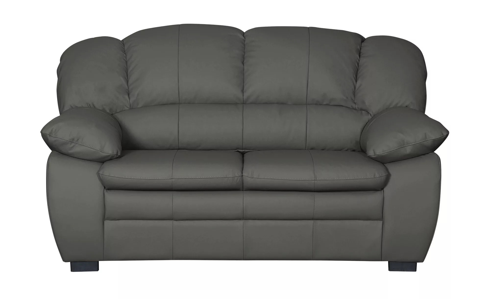 uno Ledersofa  Casino - grau - 159 cm - 88 cm - 92 cm - Polstermöbel > Sofa günstig online kaufen