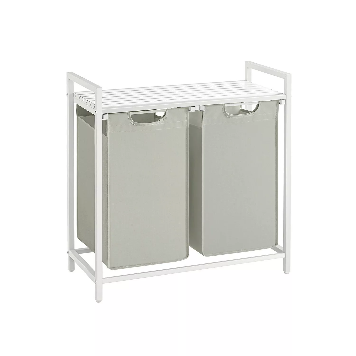 Vasagle Wäschekorb 2 Fächer 33 cm x 73 cm x 72 cm Weiß 92 l günstig online kaufen