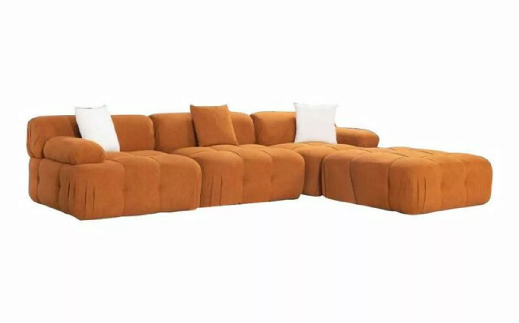 Xlmoebel Ecksofa Luxuriöses Ecksofa aus Holz und Textil für das Wohnzimmer, günstig online kaufen