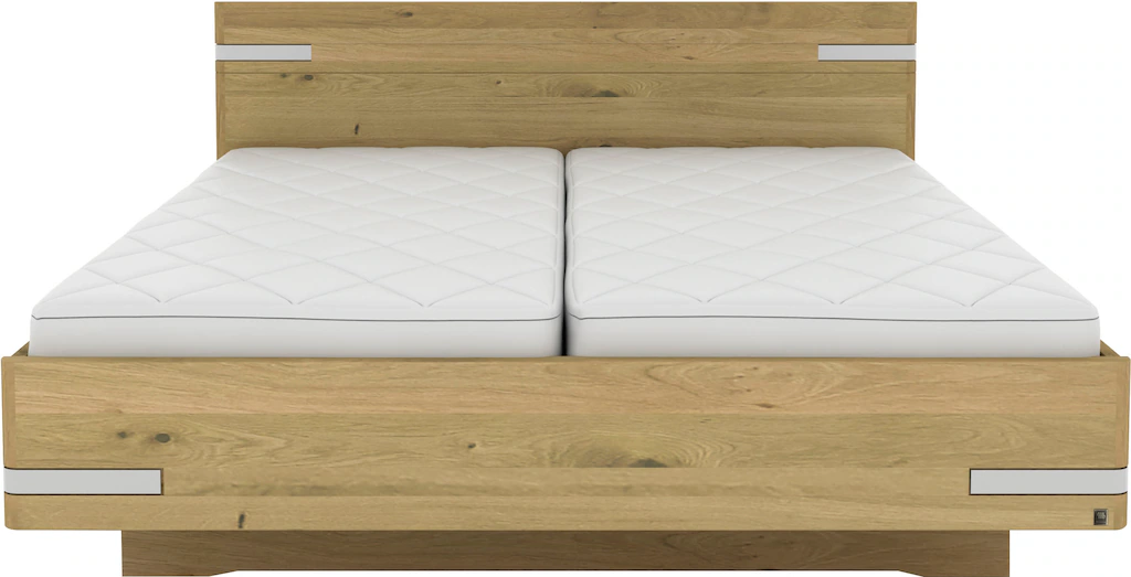Musterring Holzbett "Savona, Bettgestell, Bettrahmen, teilmassiv Bianco-Eic günstig online kaufen