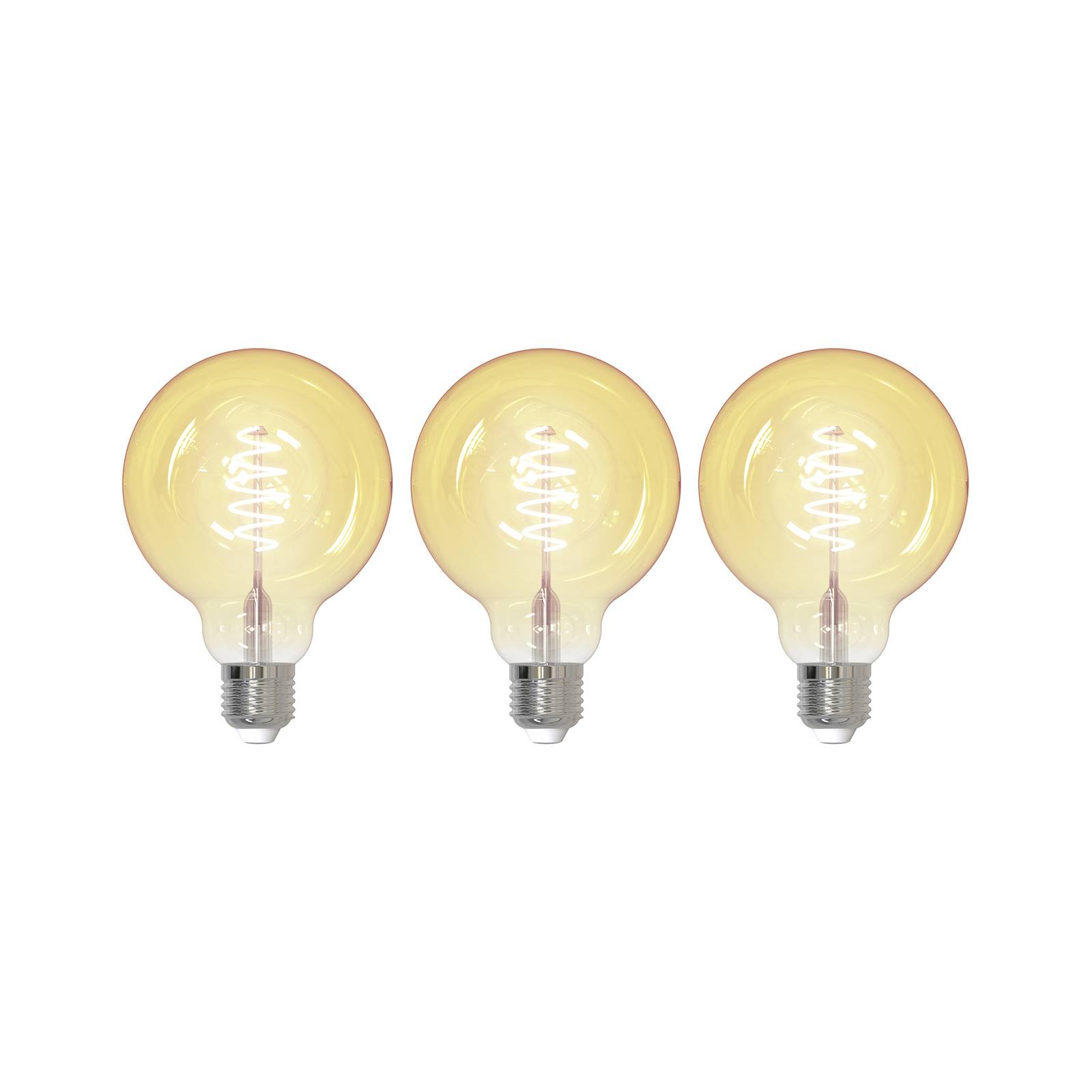 Prios LED-Globe E27 G95 4,9W WLAN klar amber, 3er günstig online kaufen