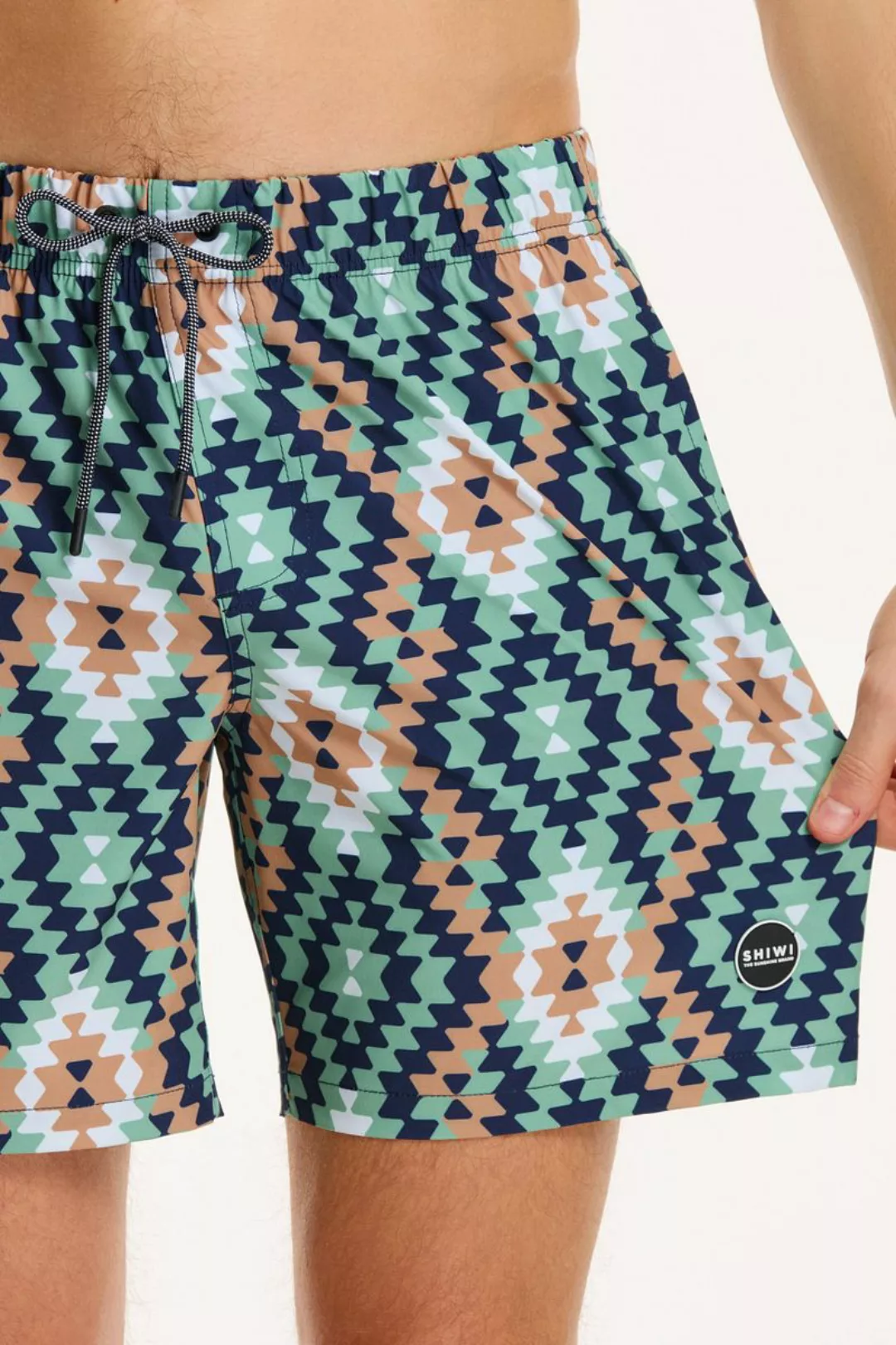 Shiwi Badeshorts Mayan Print Grün - Größe S günstig online kaufen