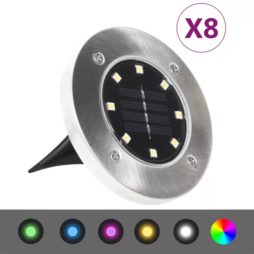 Solar-bodenleuchten 8 Stk. Led-leuchtmittel Rgb Farbe günstig online kaufen