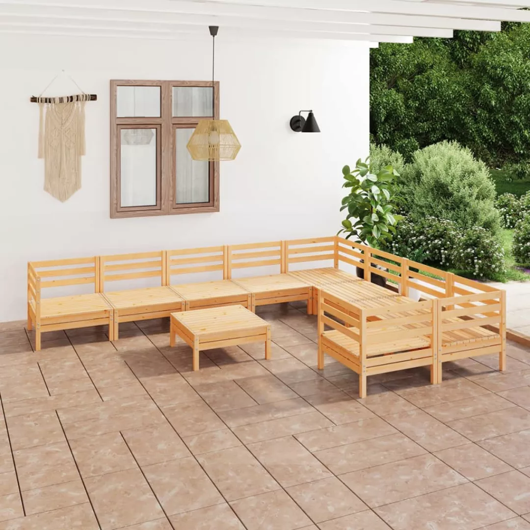 10-tlg. Garten-lounge-set Massivholz Kiefer günstig online kaufen