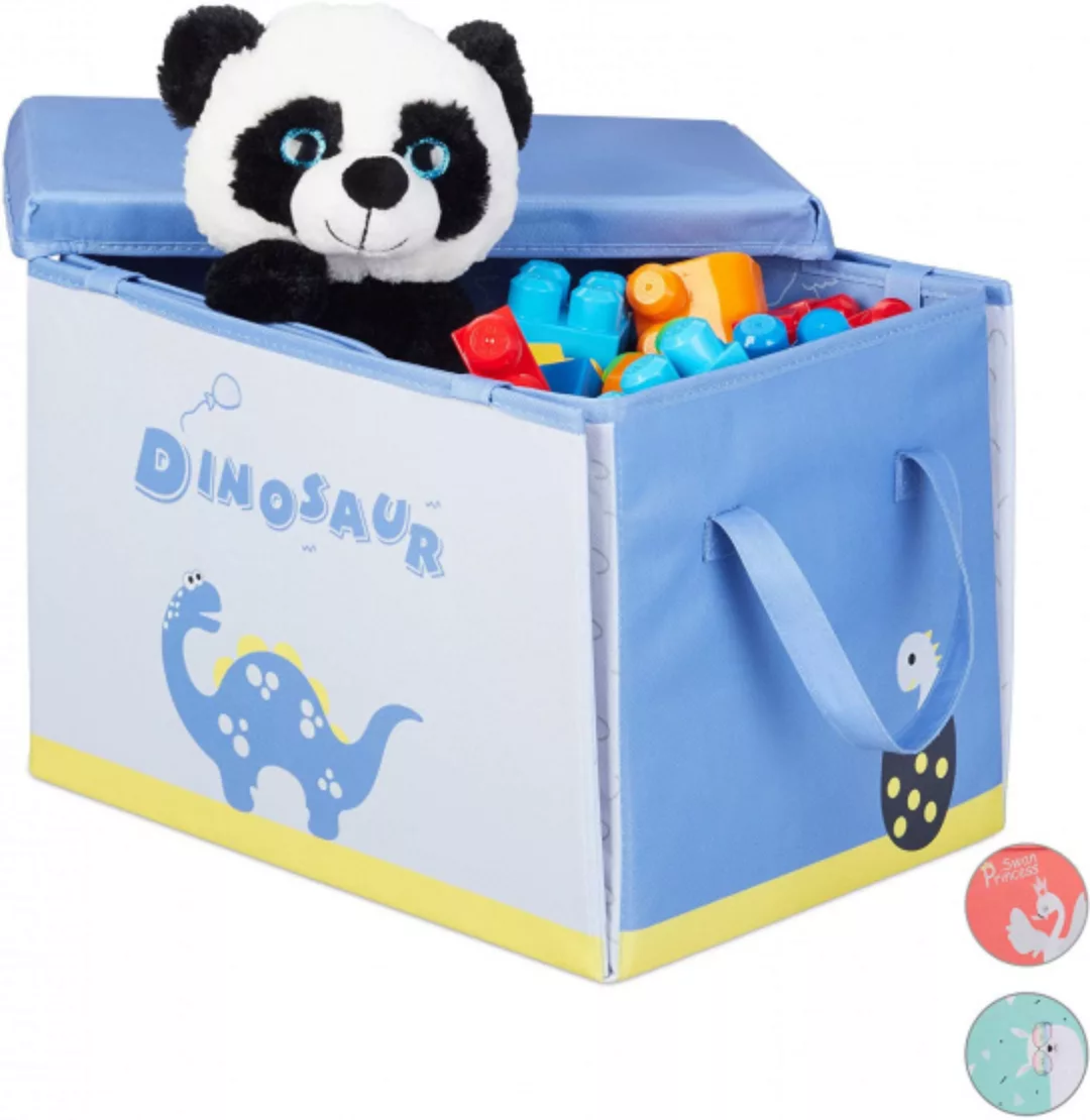 Aufbewahrungsbox/spieltuch Dino 41 Cm Polyester Blau günstig online kaufen