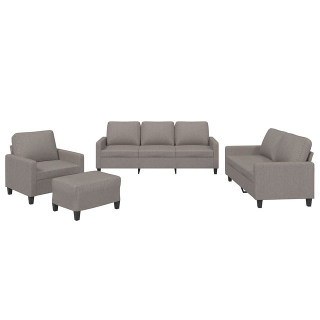 vidaXL Sofa Sofagarnitur mit Kissen Stoff, Standard + Fußhocker, Taupe günstig online kaufen