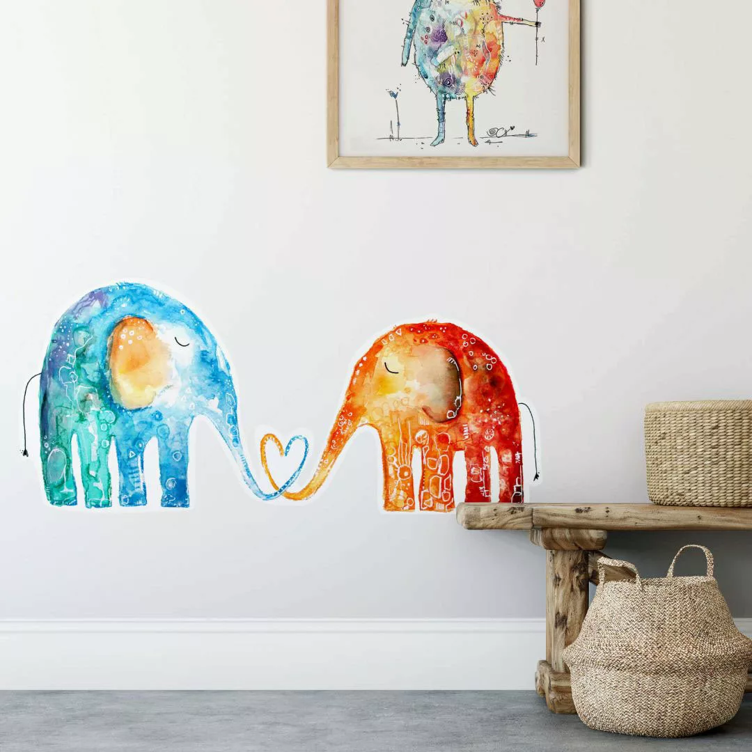 Wall-Art Wandtattoo "Lebensfreude Elefantenliebe", (1 St.), selbstklebend, günstig online kaufen