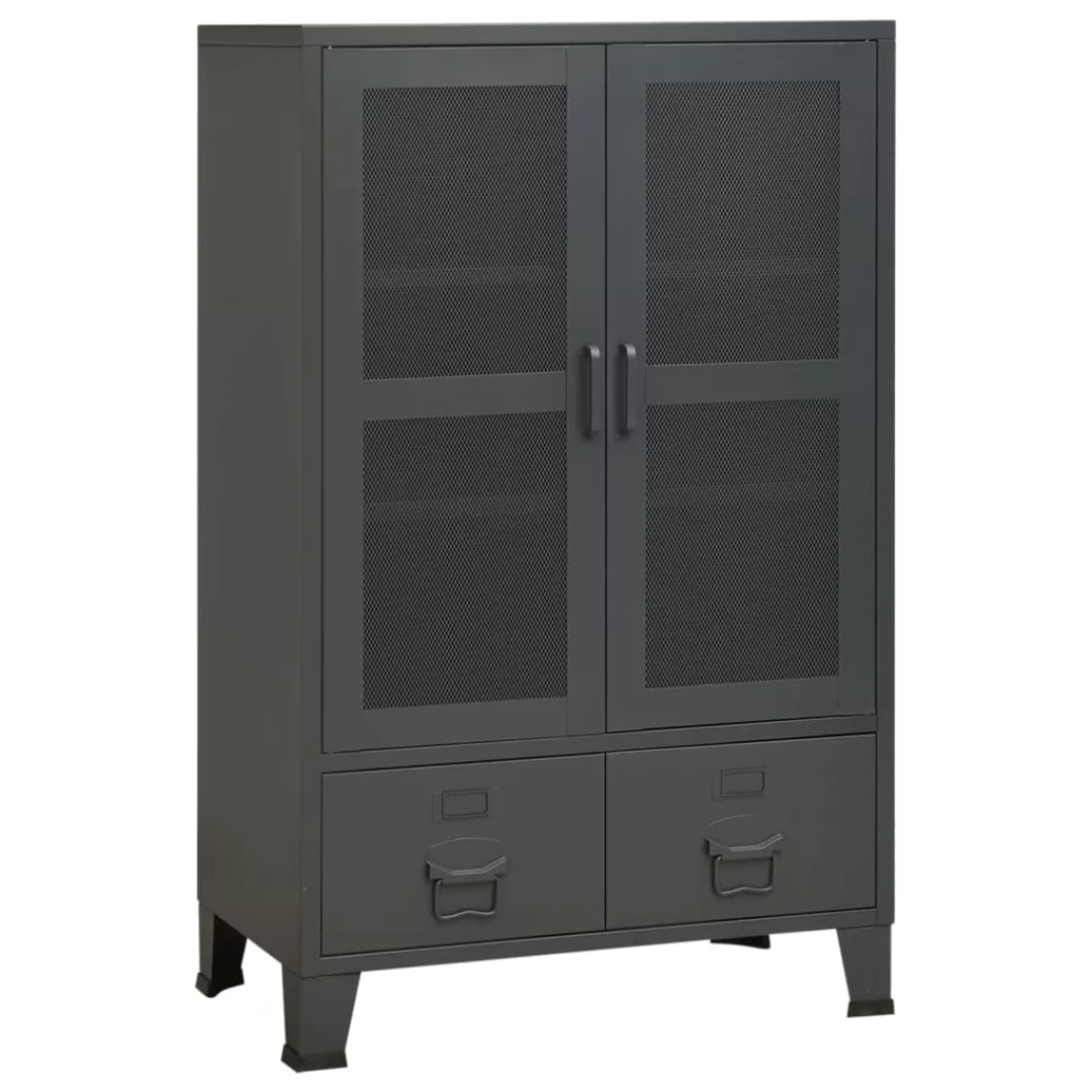 Lagerschrank Industrie-stil Anthrazit 70x40x115 Cm Metall günstig online kaufen