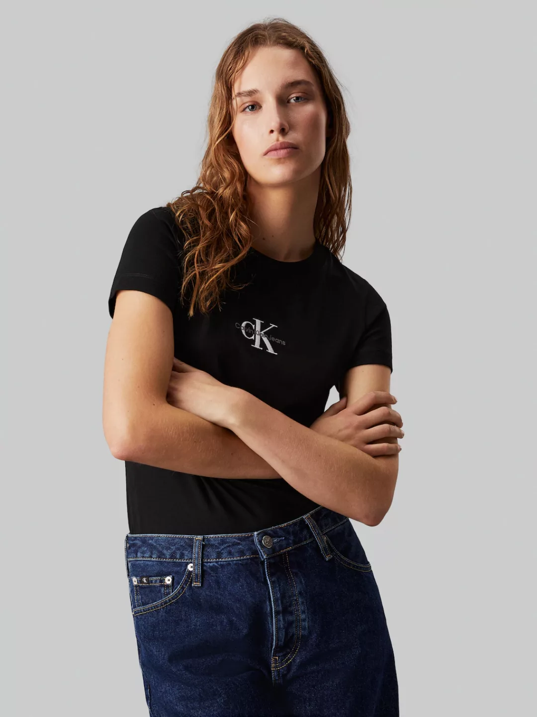 Calvin Klein Jeans T-Shirt "MONOLOGO SLIM TEE", mit Logoprägung günstig online kaufen