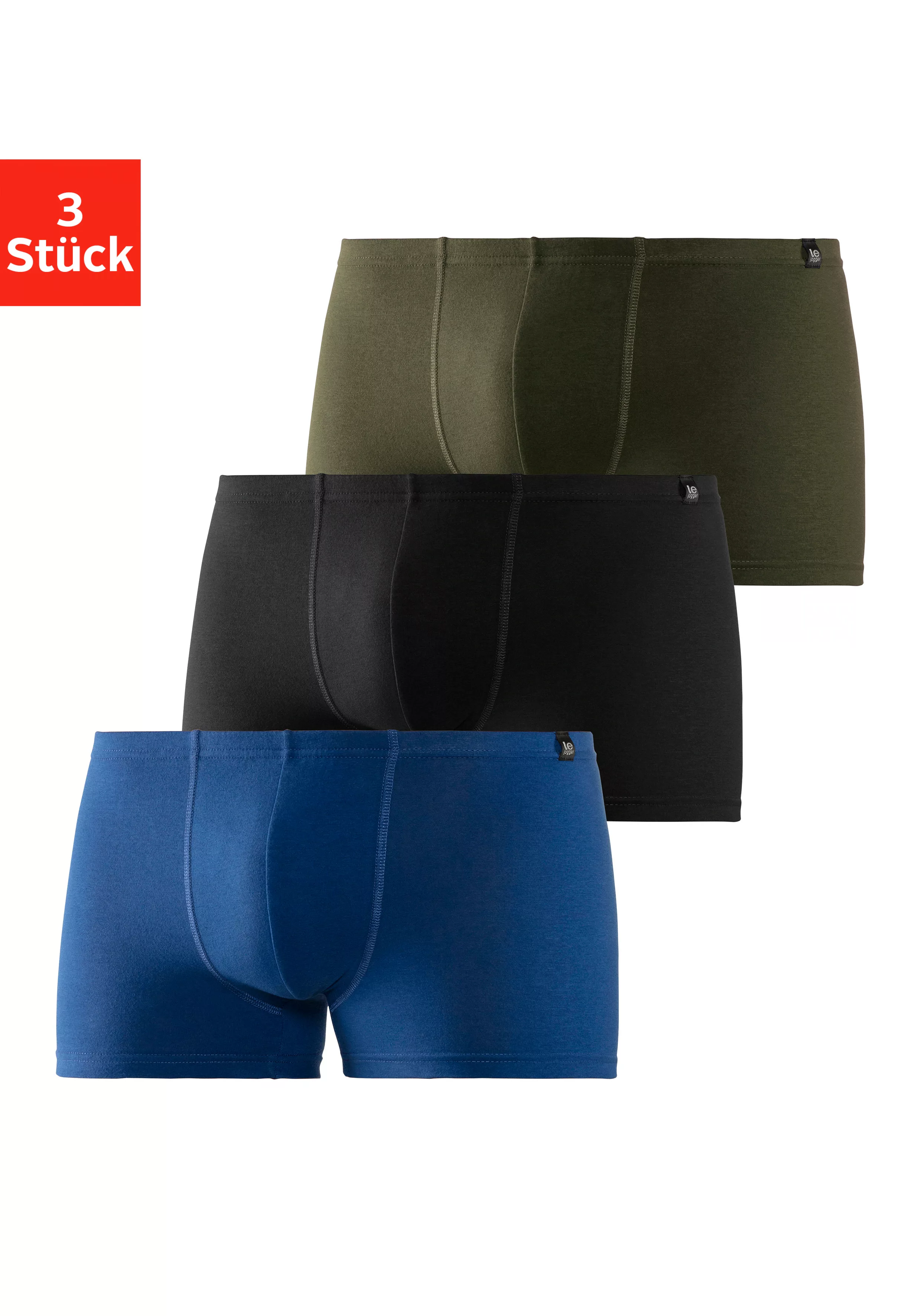 le jogger Boxer, (Packung, 3 St.), schmaler Bund mit Markenlabel günstig online kaufen