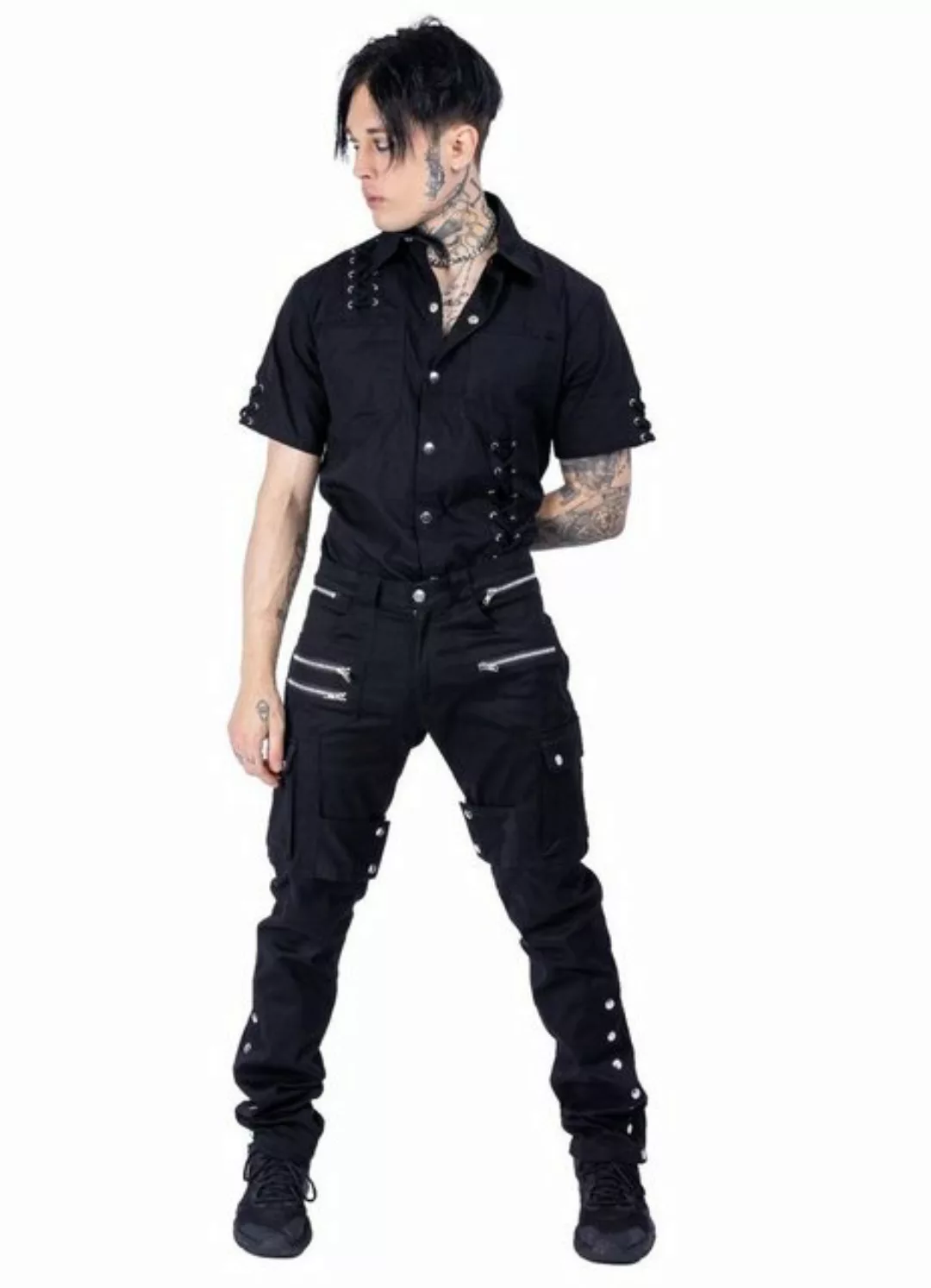 Vixxsin Stoffhose Hadrien Industrial Gothic Riemen Schnallen Cyber Punk Car günstig online kaufen