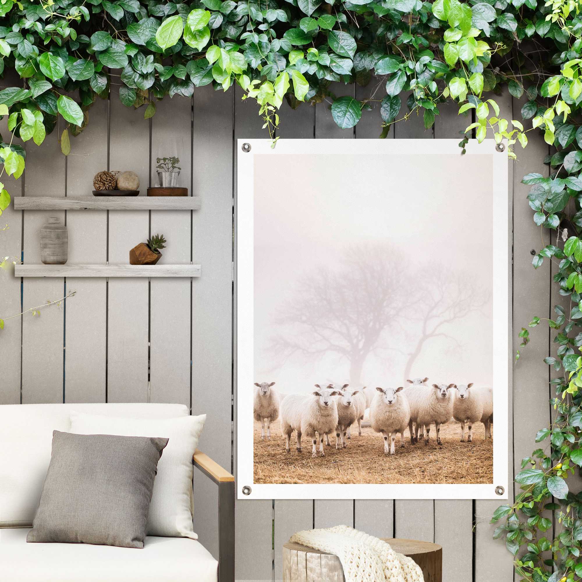 Reinders! Poster »Schafe im Nebel«, Outdoor für Garten oder Balkon günstig online kaufen