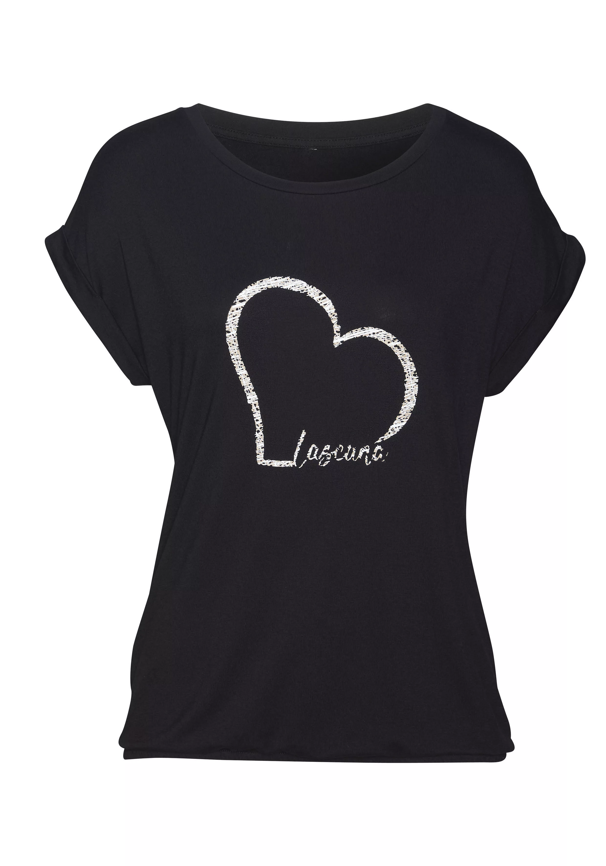 LASCANA T-Shirt, mit Logo-Print günstig online kaufen
